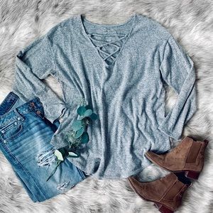 🌿 AE Soft & Sexy Plush Lace Up Sweatshirt 🌿